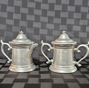 Wilton Armetale Pewter Creamer & Sugar With Lids